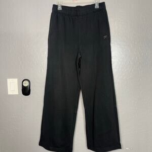 Fabletics Year Round Terry Wide Leg Sweatpant, Black, M